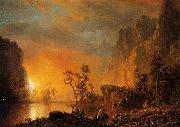 Albert Bierstadt Sunset in the Rockies USA oil painting artist